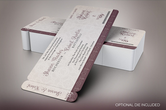 Vintage Boarding Pass Invitation in Wedding Templates - product preview 1