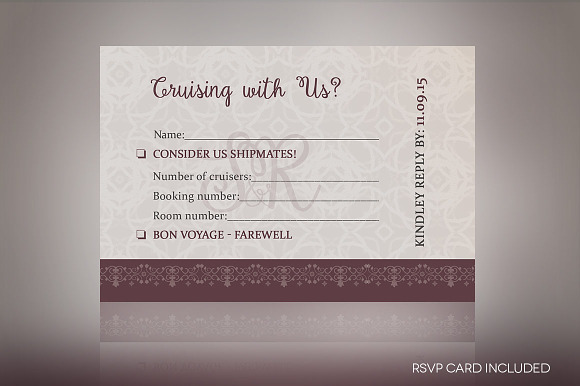 Vintage Boarding Pass Invitation in Wedding Templates - product preview 2