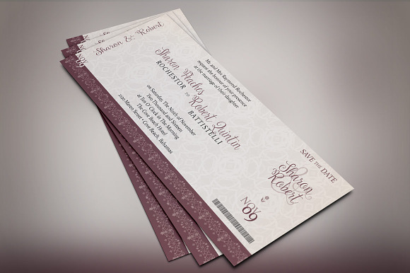 Vintage Boarding Pass Invitation in Wedding Templates - product preview 4