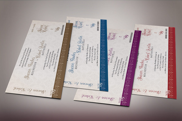 Vintage Boarding Pass Invitation in Wedding Templates - product preview 6