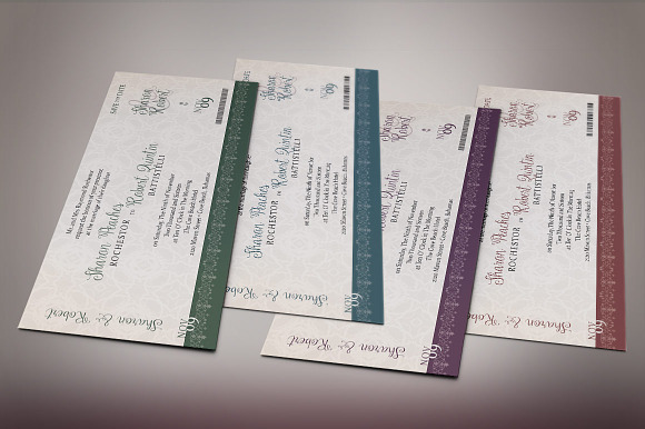 Vintage Boarding Pass Invitation in Wedding Templates - product preview 7