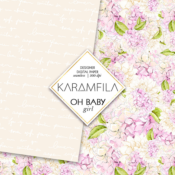 Baby Girl Digital Paper in Patterns - product preview 5