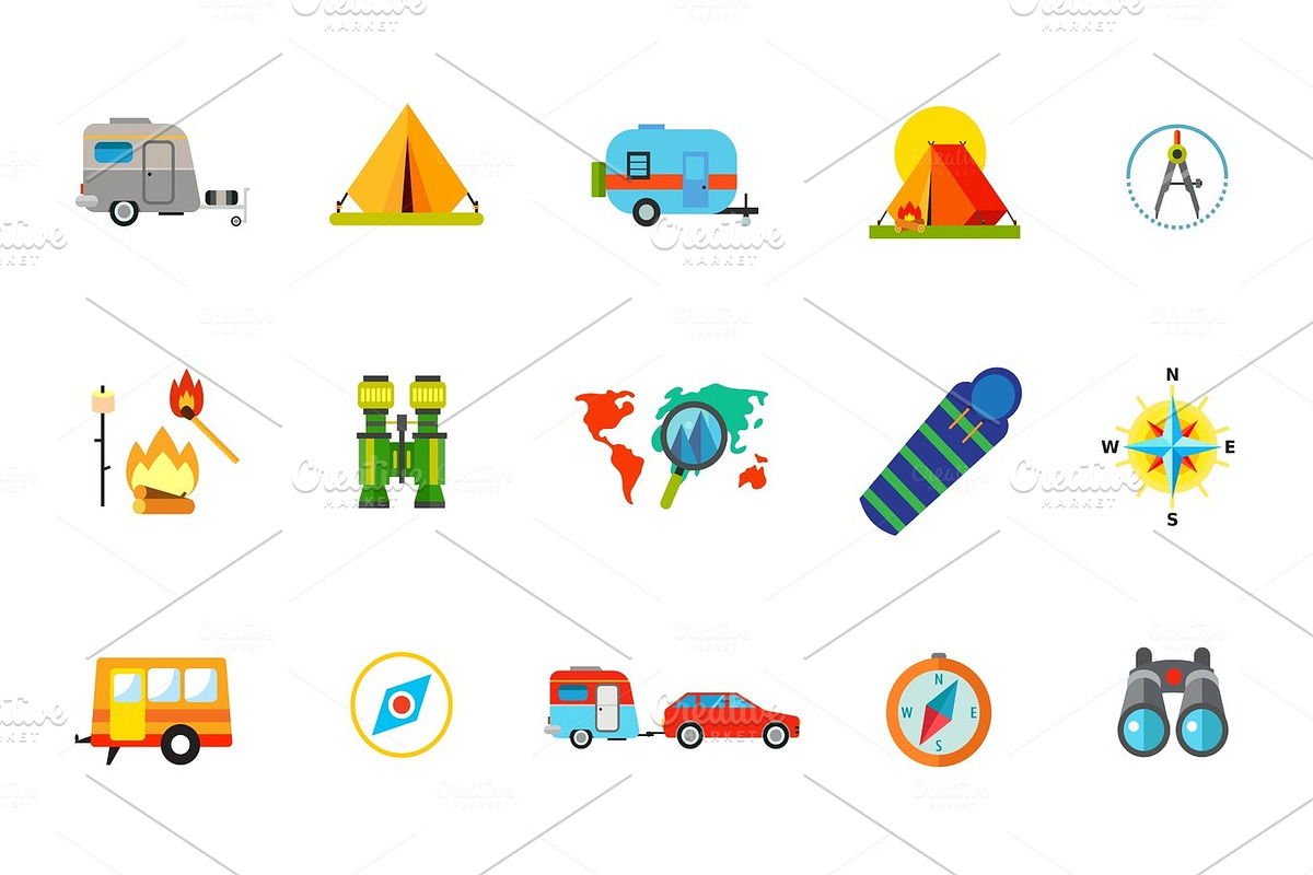 Adventure icon set in Objects - product preview 8