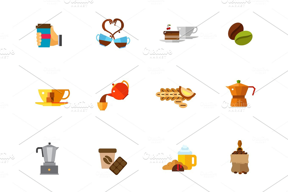 Brewing coffee icon set in Illustrations - product preview 8