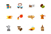 Brewing coffee icon set