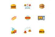 Burgers icon set