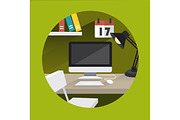 table office vector green