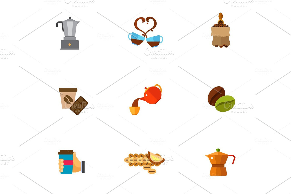 Coffee break icon set in Illustrations - product preview 8