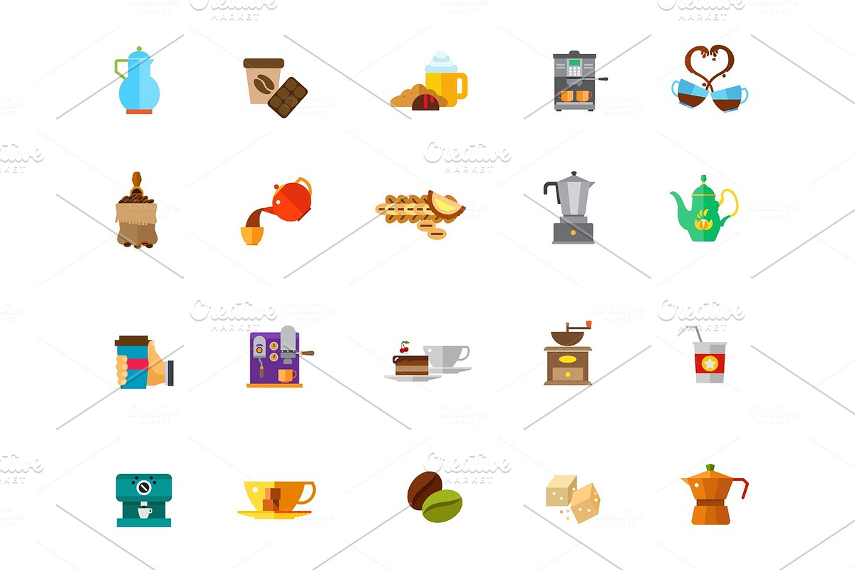 Coffee time icon set in Illustrations - product preview 8