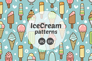 Colorful ice cream seamless pattern