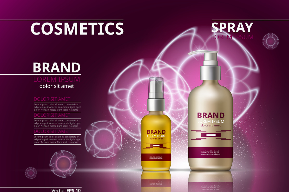 Vector purple cosmetics mockup in Product Mockups - product preview 8