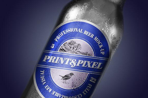 Beer close-up mock-up & label design in Product Mockups - product preview 1