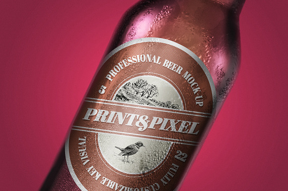 Beer close-up mock-up & label design in Product Mockups - product preview 3