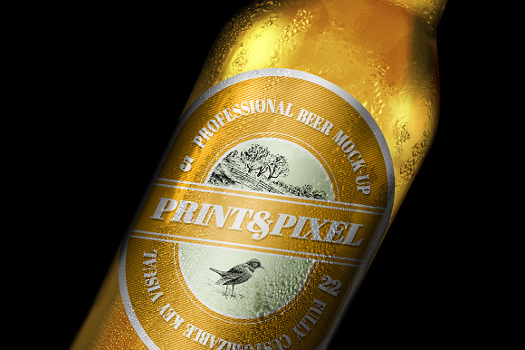Beer close-up mock-up & label design in Product Mockups - product preview 6