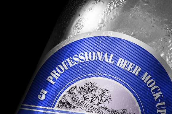 Beer close-up mock-up & label design in Product Mockups - product preview 7