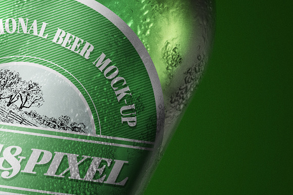 Beer close-up mock-up & label design in Product Mockups - product preview 8
