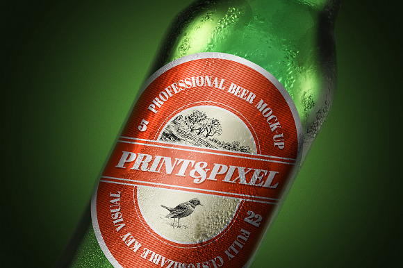 Beer close-up mock-up & label design in Product Mockups - product preview 9
