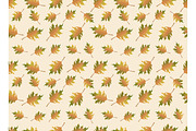 Autumn leaves illustration. Vector seamless pattern. Endless background
