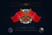 Set of 100 game icons