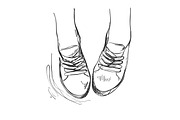 Hand drawn sneakers, casual shoes.