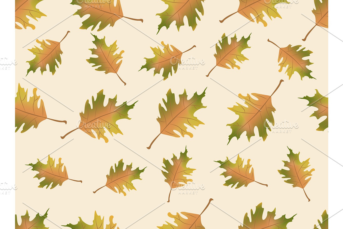 Autumn leaves endless background. Vector seamless pattern. in Patterns - product preview 8