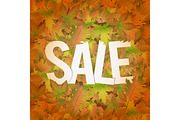 Autumn sale design concept with a lot of leaves and text title.
