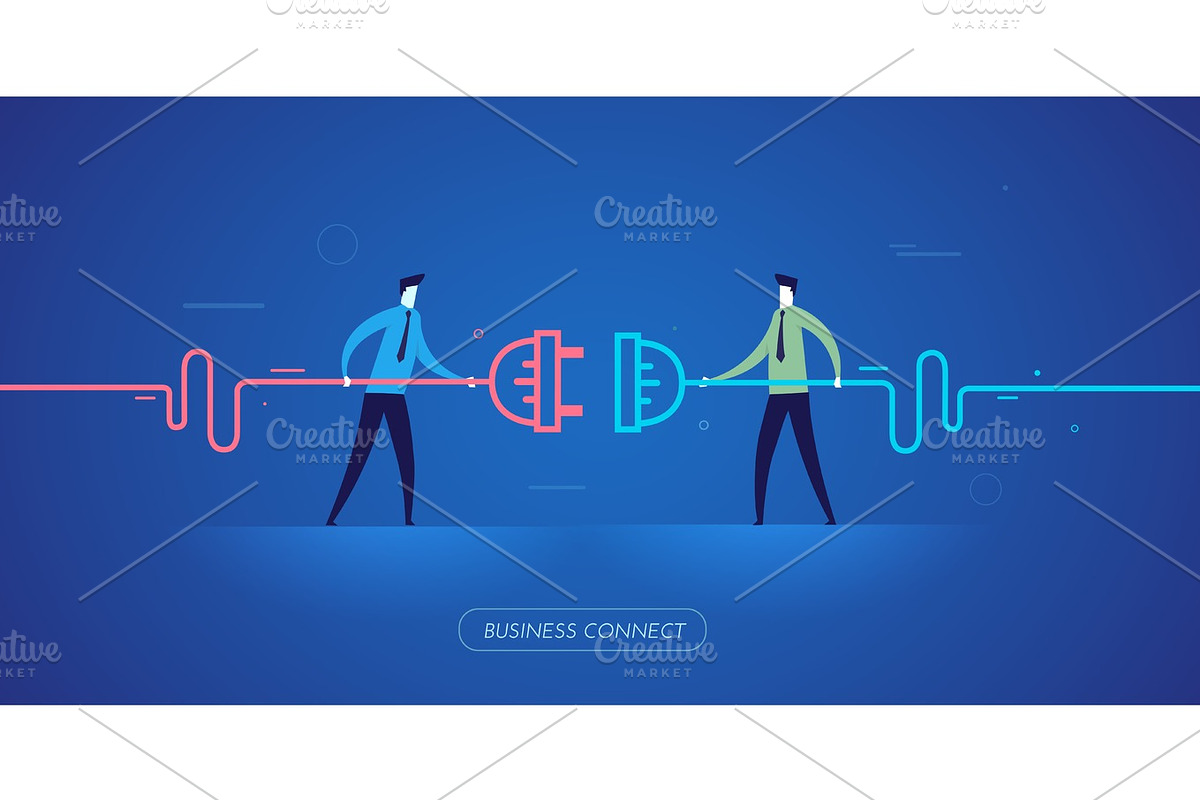 Businessmen connect connectors. in Illustrations - product preview 8
