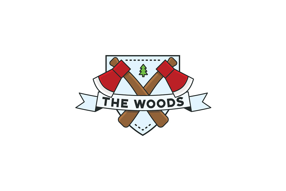 The Woods - Shield Badge in Logo Templates - product preview 8