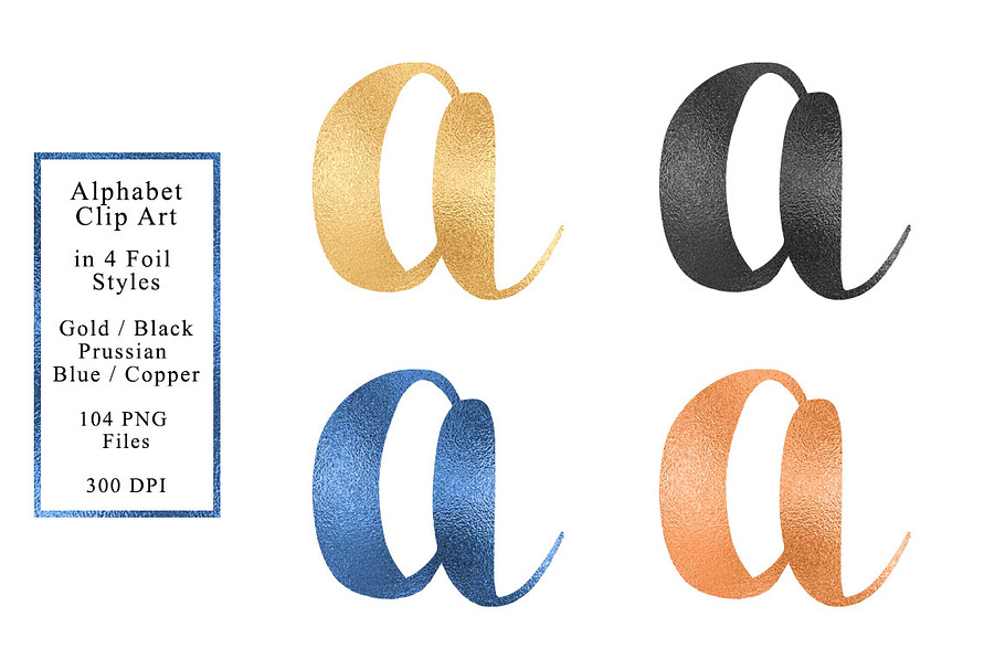 Foil Alphabet in 4 Colors in Objects - product preview 8
