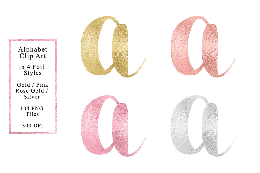 Foil Alphabet in 4 Colors in Objects - product preview 8