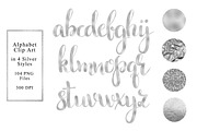 Alphabet in 4 Silver Styles