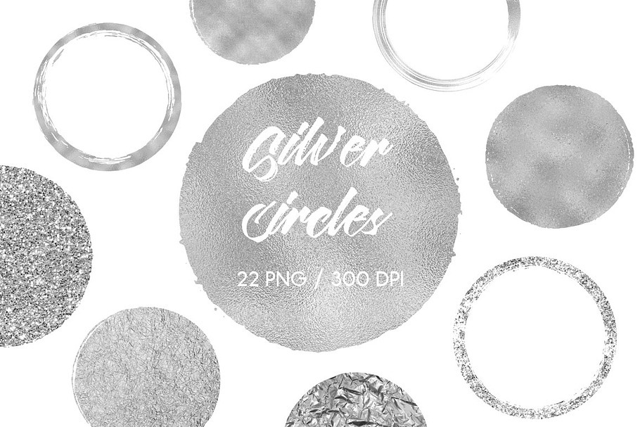 Silver Circles Clip Art in Objects - product preview 8