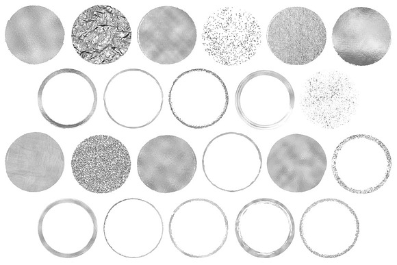 Silver Circles Clip Art in Objects - product preview 1
