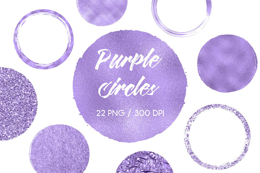 Purple Circles Clip Art in Objects - product preview 8