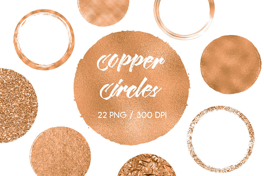 Copper Circles Clip Art in Objects - product preview 8