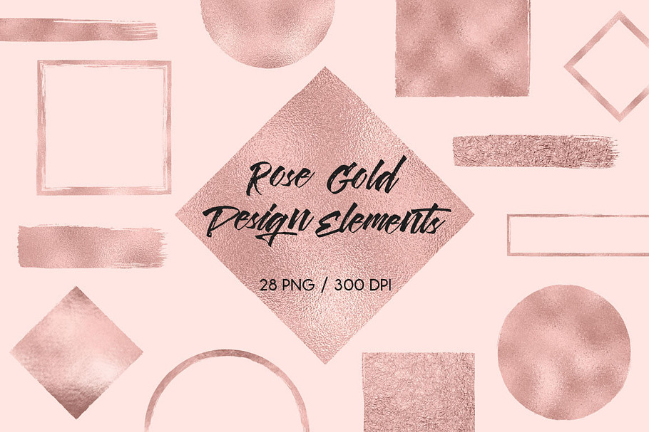 Rose Gold Design Elements in Objects - product preview 8