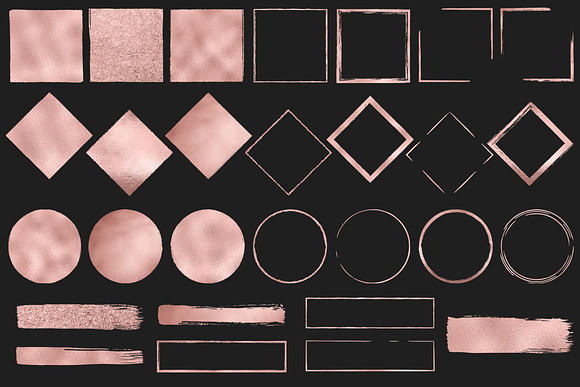 Rose Gold Design Elements in Objects - product preview 2