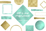 Mint & Gold Design Elements