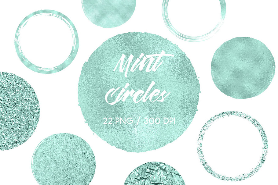 Mint Circles Clip Art in Objects - product preview 8