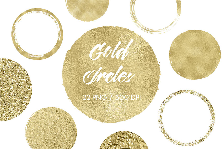 Gold Circles Clip Art in Objects - product preview 8