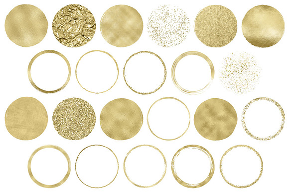Gold Circles Clip Art in Objects - product preview 1