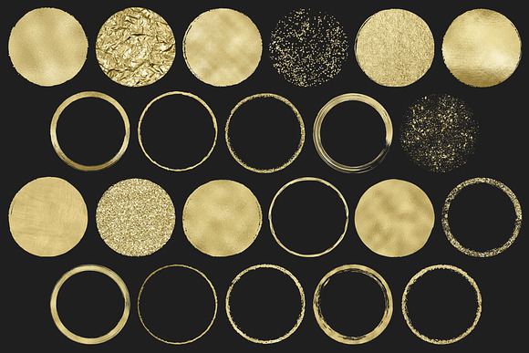 Gold Circles Clip Art in Objects - product preview 2