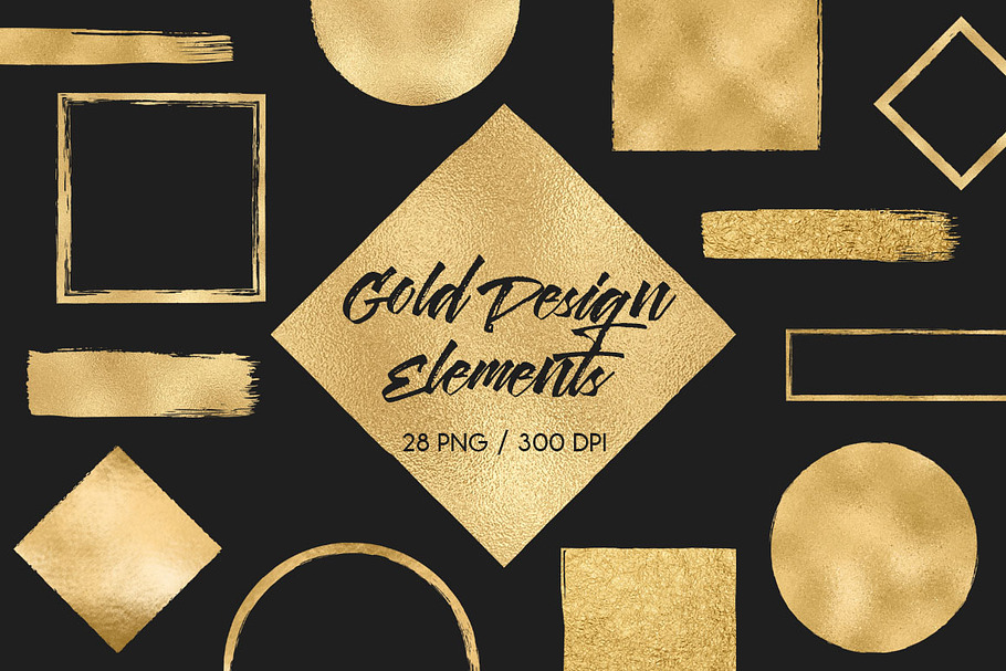 Gold Design Elements in Objects - product preview 8