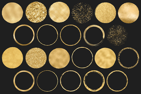 Luxury Gold Circles Clip Art in Objects - product preview 1