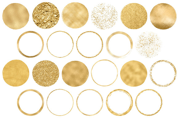 Luxury Gold Circles Clip Art in Objects - product preview 2