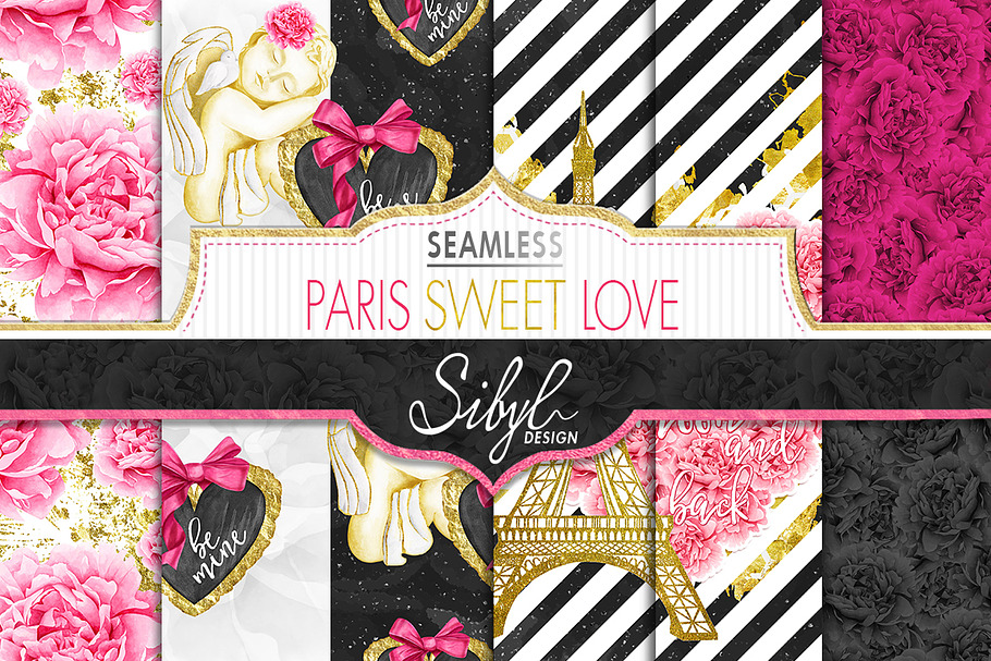 Seamless Watercolor Romantic Paper in Patterns - product preview 8
