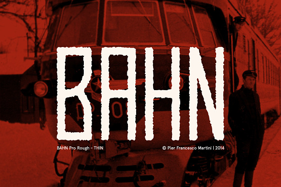 BAHN Pro Rough - THIN in Display Fonts - product preview 4