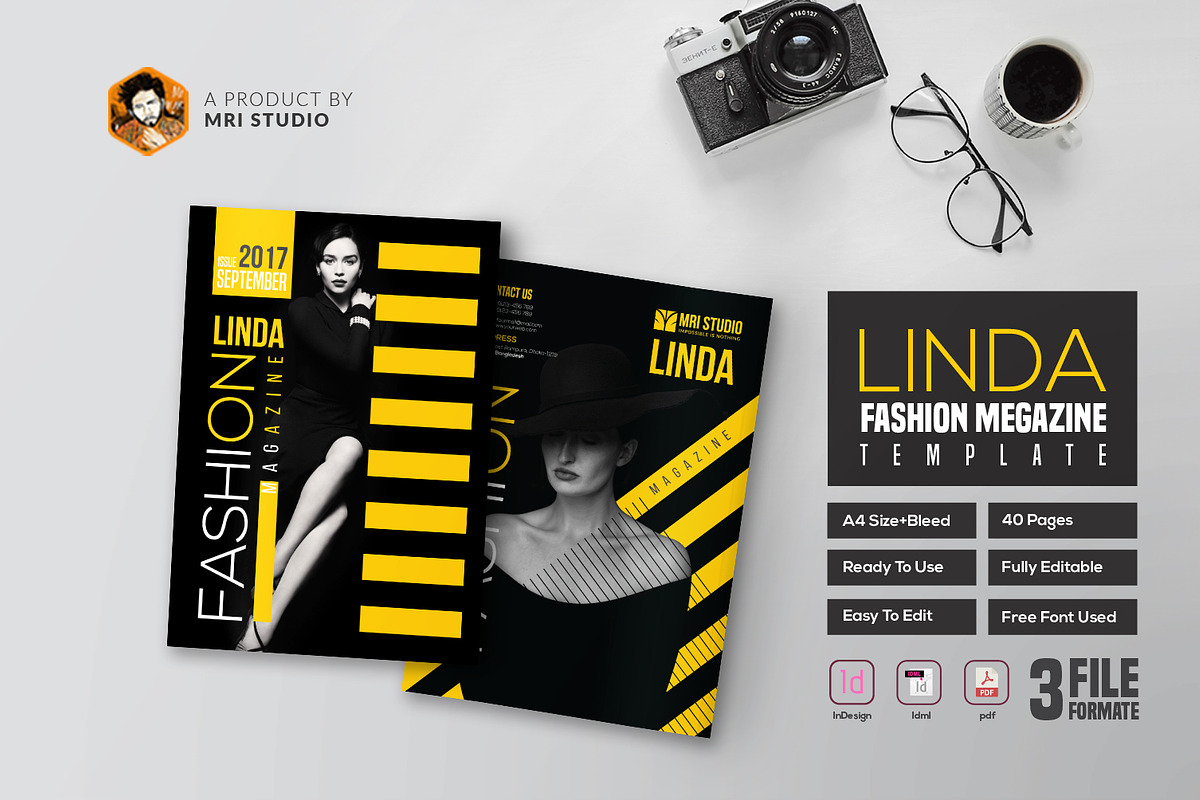 Linda Fashion Megazine Template in Magazine Templates - product preview 8