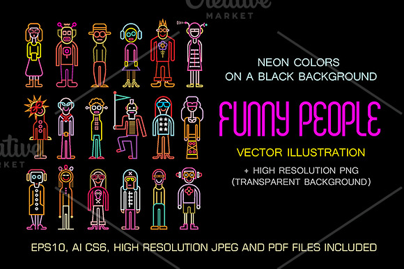 Neon People Icon Set in Neon Icons - product preview 1