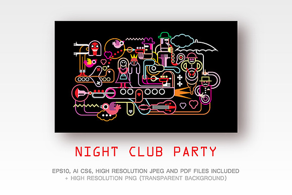 Night Club Party vector illustration in Illustrations - product preview 1